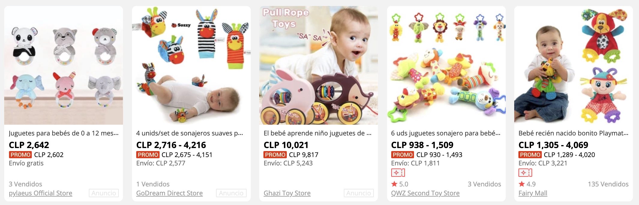 juguetes para bebé en aliexpress