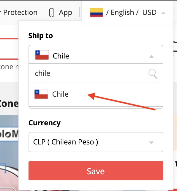 ver precios en pesos chilenos dentro de AliExpress