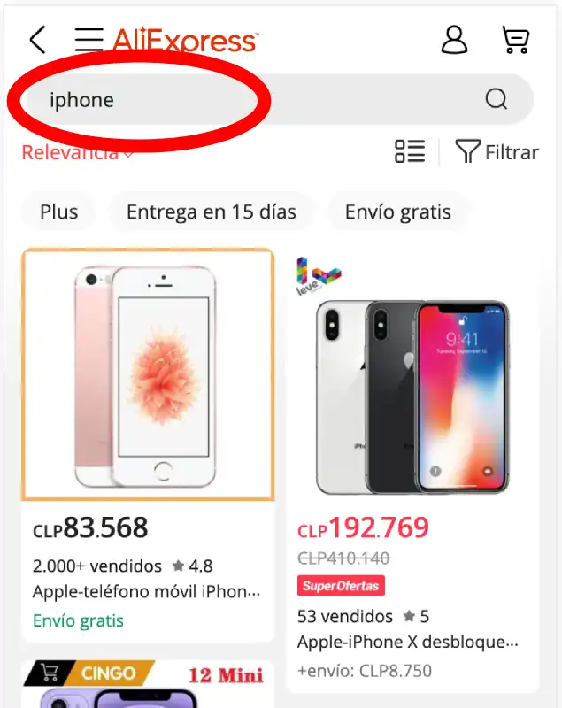 comprar iphone en aliexpress desde chile