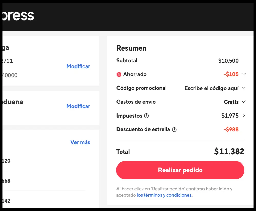 descuento estrella en AliExpress para Chile