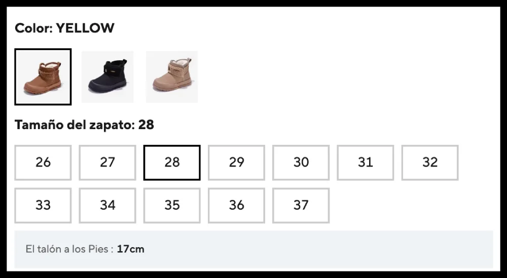 talla de botines para ninos en AlIExpress Chile