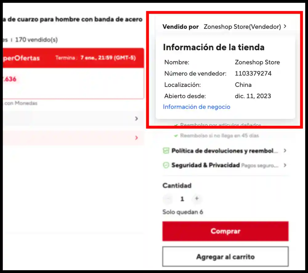 reputacion del vendedor en AliExpress Chile