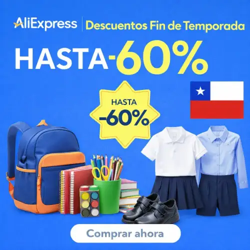 ropa escolar y útiles escolares en los descuentos Fin de Temporada en AliExpress Chile