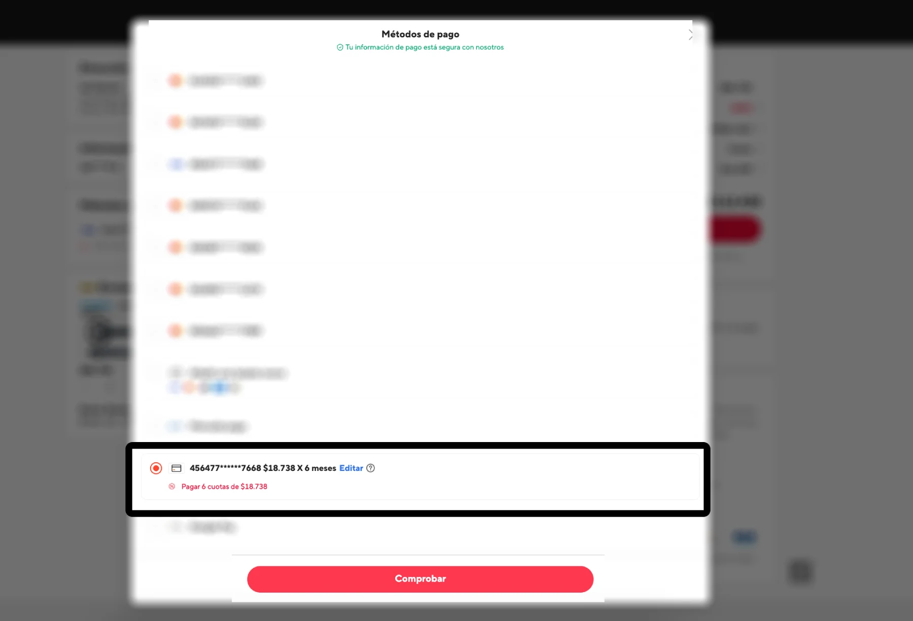 Elegir tu tarjeta de crédito bancaria chilena en AliExpress Chile