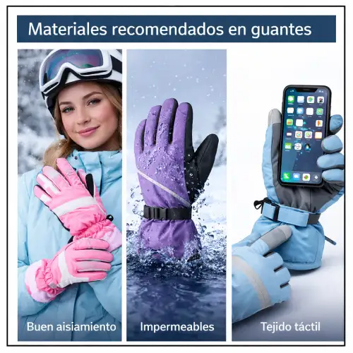 Materiales recomendados en guantes de nieve mujer en AliExpress Chile