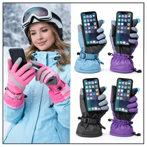 Guantes de nieve mujer táctiles para usar el celular en AliExpress Chile