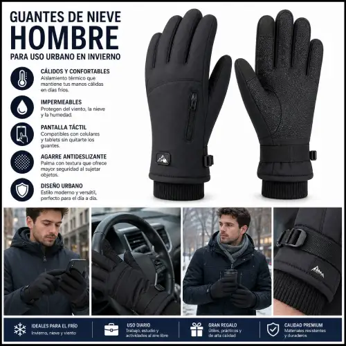 Guantes de nieve hombre para uso urbano en invierno en AliExpress Chile