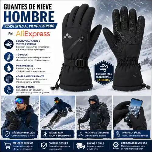 Guantes de nieve hombre resistentes al viento extremo en AliExpress Chile
