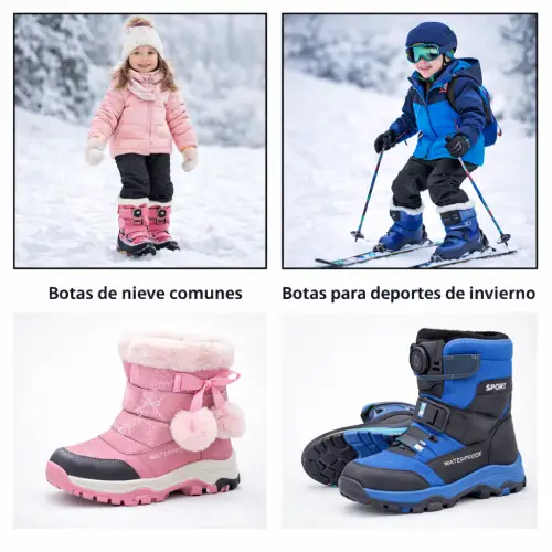Diferencias entre botas de nieve comunes y botas para deportes de invierno en AliExpress Chile