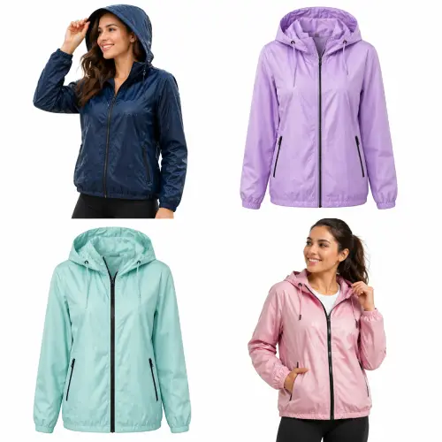 Cortavientos impermeable mujer y protección contra la lluvia en AliExpress Chile