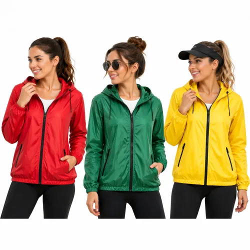Cortavientos rojo, verde y amarillo mujer en AliExpress Chile