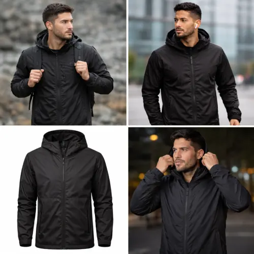 Cortavientos negro hombre en AliExpress Chile