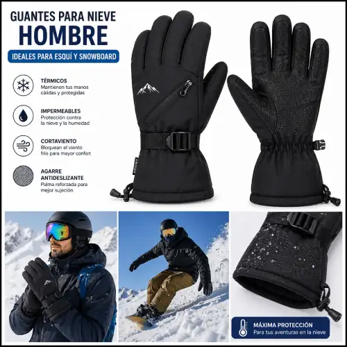 Guantes para nieve hombre ideales para esquí y snowboard en AliExpress Chile