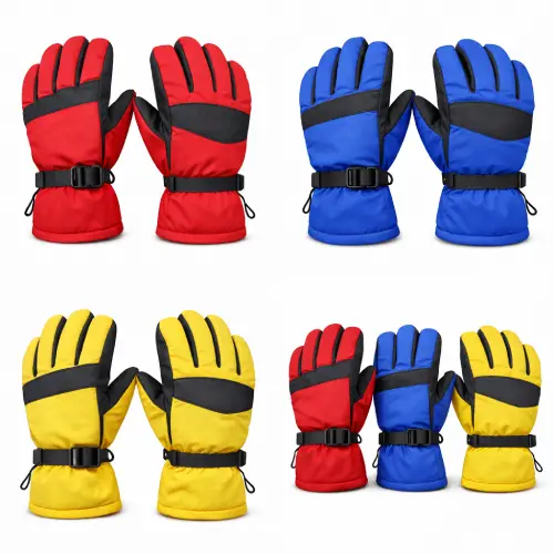 Guantes de nieve en colores rojo, azul y amarillo en AliExpress Chile