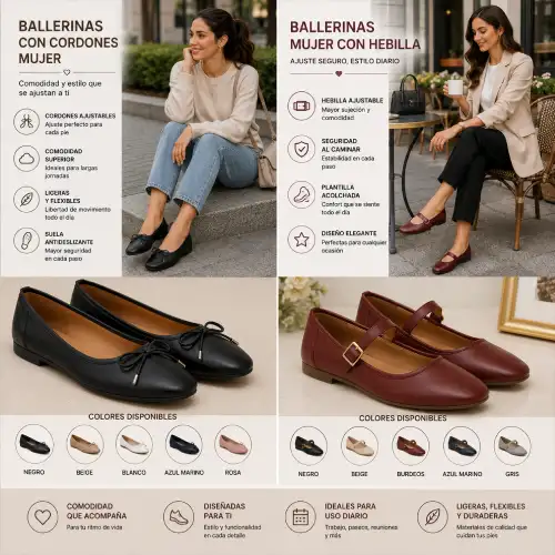 Ballerinas con cordones mujer y ballerinas mujer ebilla para mayor ajuste diario en AliExpress Chile