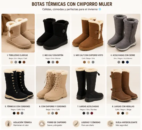 Botas térmicas con chiporro mujer en AliExpress Chile