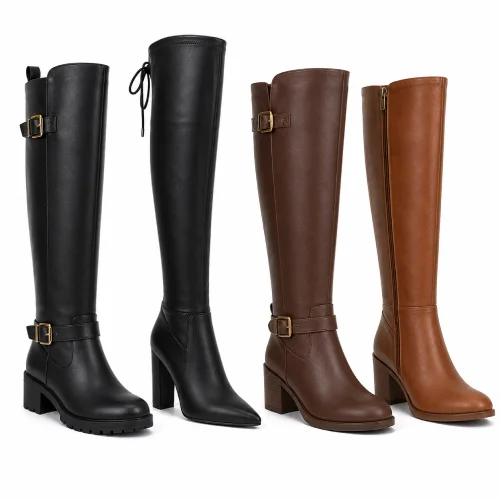 Botas largas negras y cafés mujer en AliExpress Chile