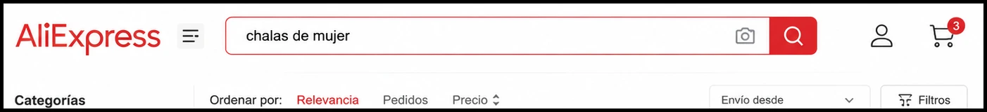 buscar chalas mujer en AliExpress Chile