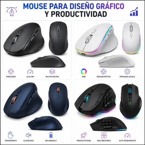 Mouse para diseño gráfico y productividad en AliExpress Chile