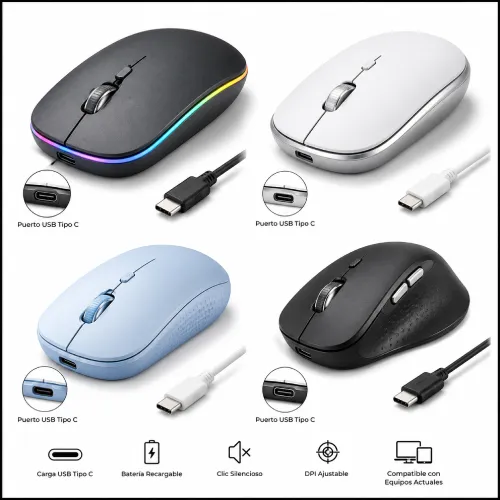 Mouse tipo C para equipos actuales en AliExpress Chile