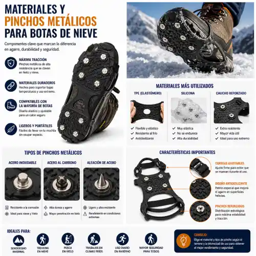 Materiales y pinchos metálicos para botas de nieve en AliExpress Chile