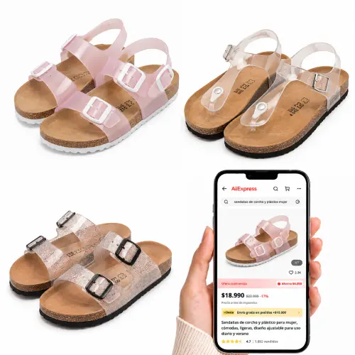 Sandalias de corcho y plástico mujer en AliExpress Chile