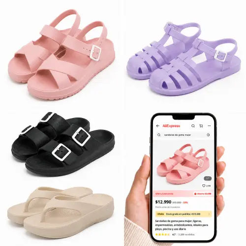 Sandalias de goma mujer en Aliexpress Chile