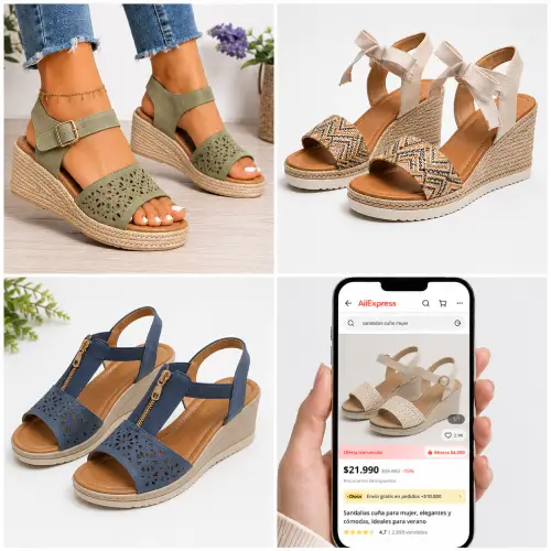 Sandalias cuña mujer en AliExpress Chile