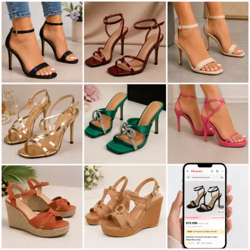 Sandalias con taco, taco alto y taco chino mujer en AliExpress Chile