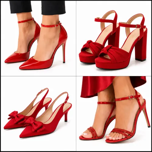 Zapatos rojos con taco para looks llamativos en AliExpress Chile