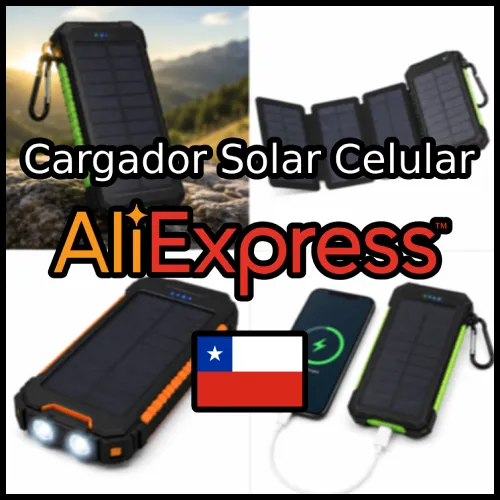 cargador solar para celular en AliExpress Chile