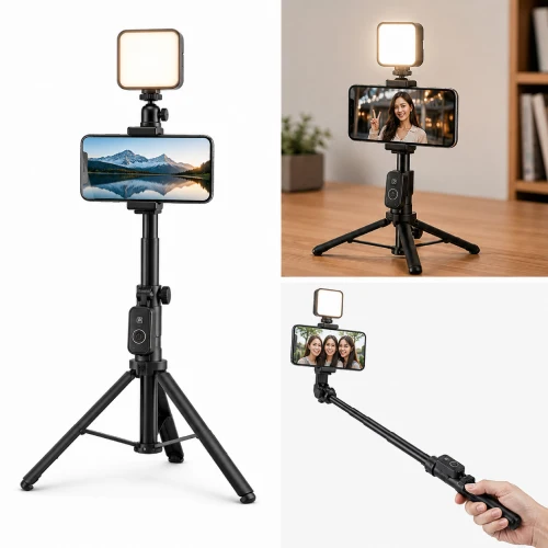 Trípode para celular con luz en AliExpress Chile