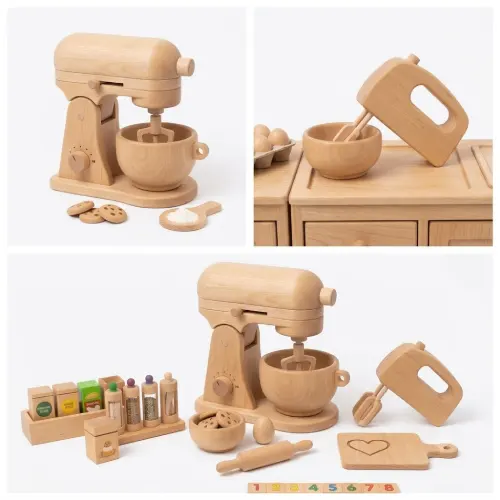 Batidora de madera de juguete en AliExpress Chile