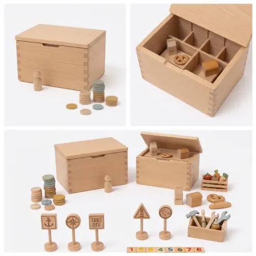 Baúl de juguetes de madera en AliExpress Chile