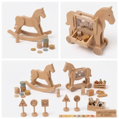 Caballo de madera de juguete en AliExpress Chile