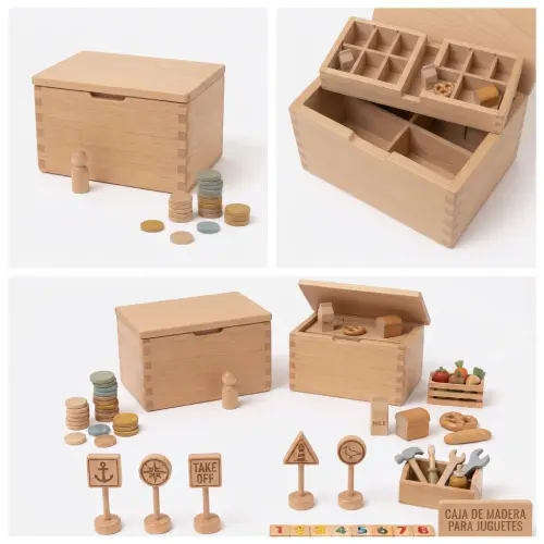 Caja de madera para juguetes en AliExpress Chile