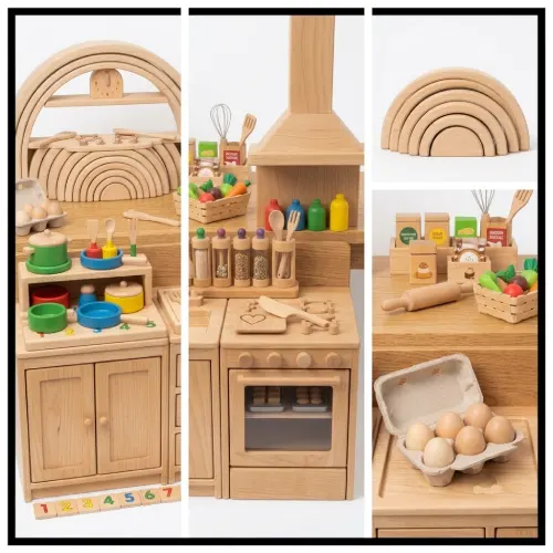 Cocina de madera de juguete en AliExpress Chile
