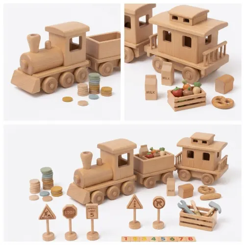 Tren de madera de juguete en AliExpress Chile