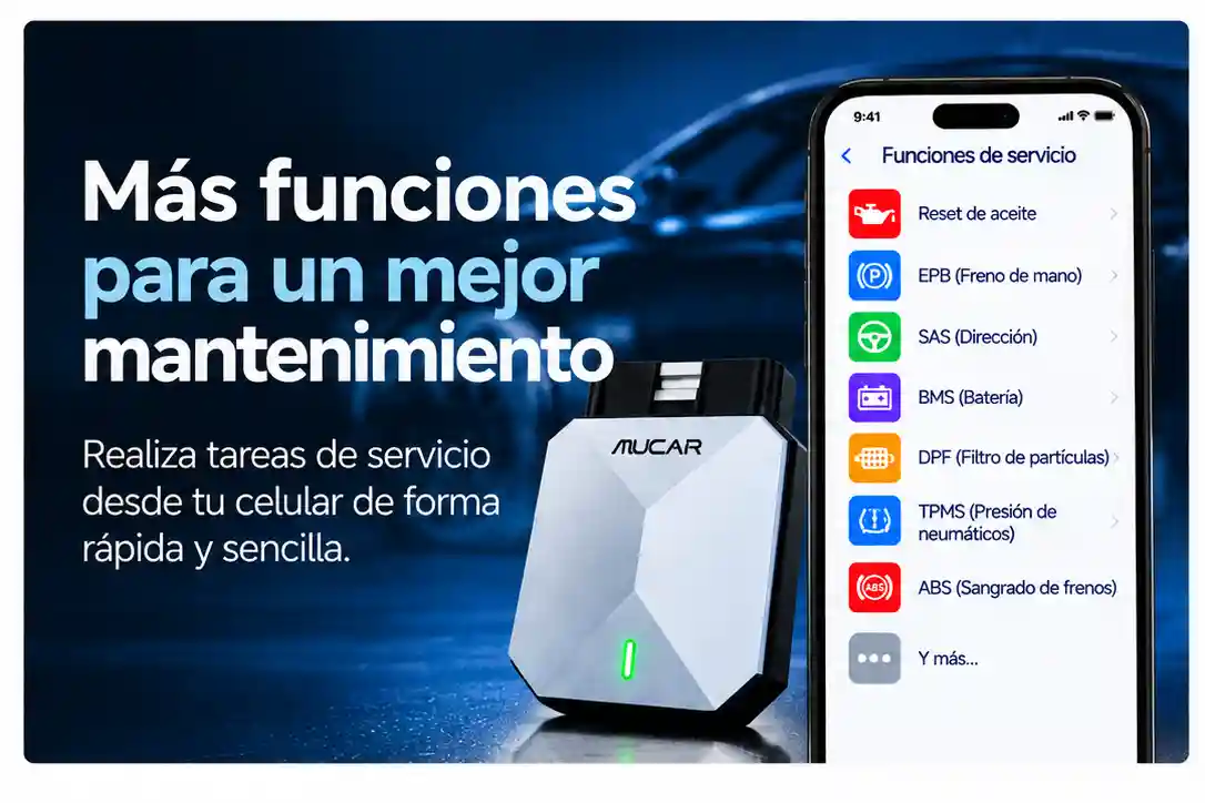 15 funciones de servicio del MUCAR BT200 Max