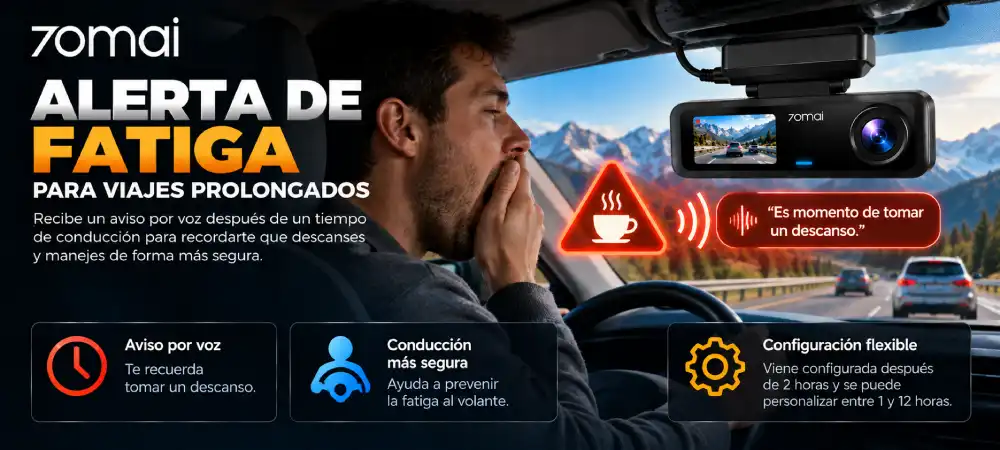 Alerta de fatiga de la cámara 70mai T800E