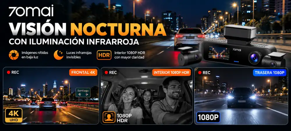Visión nocturna 70mai de la cámara T800E
