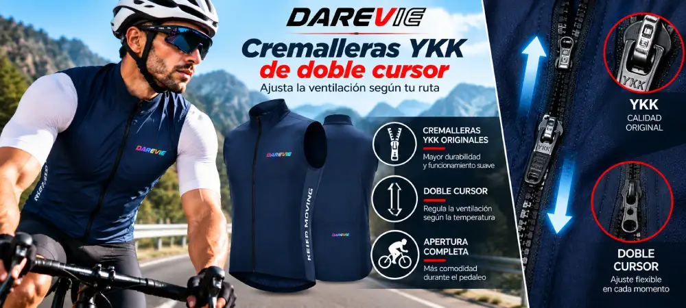 Cremalleras YKK de doble cursor del chaleco DAREVIE DVJ202