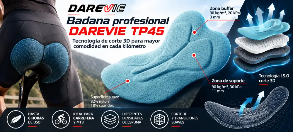 Badana profesional DAREVIE TP45 con tecnología de corte 3D