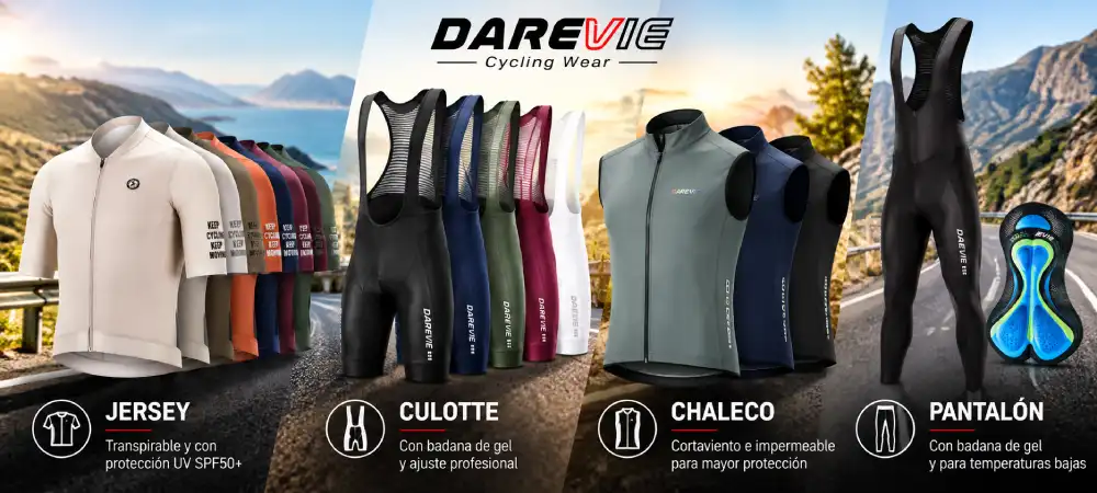Cuatro productos DAREVIE de ciclismo disponibles en AliExpress