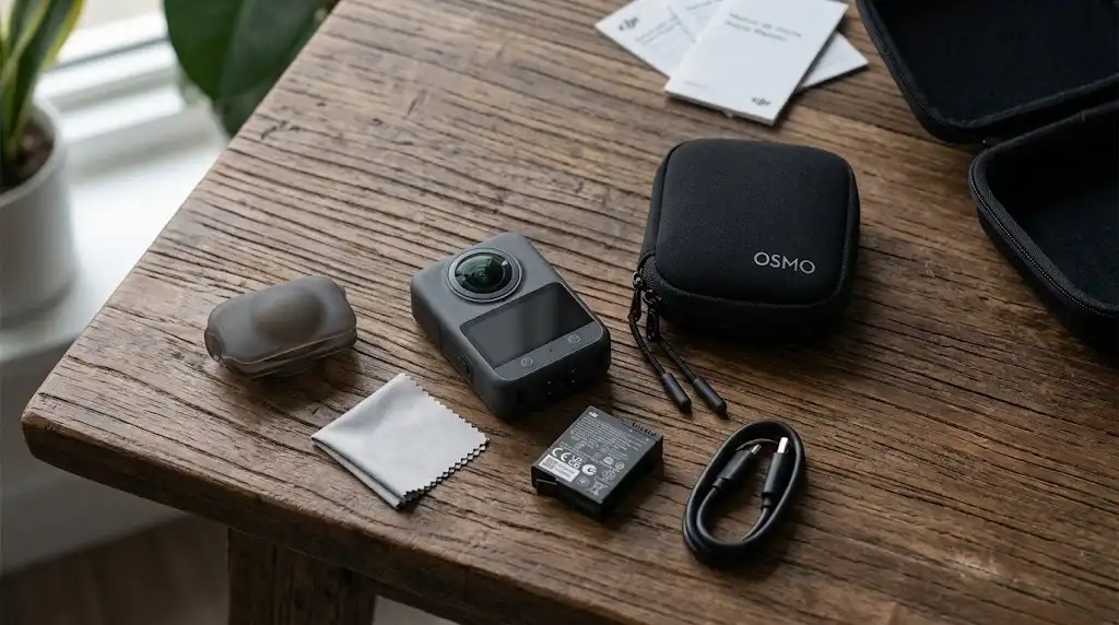Contenido de la caja de la DJI Osmo 360 versión normal
