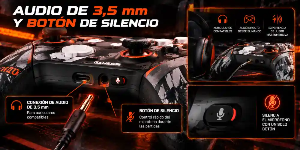 Conector de audio de 3,5 mm del GameSir G7 Pro