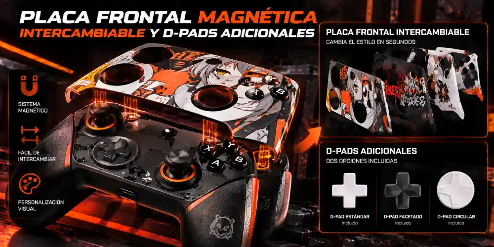 Placa frontal magnética intercambiable del GameSir G7 Pro