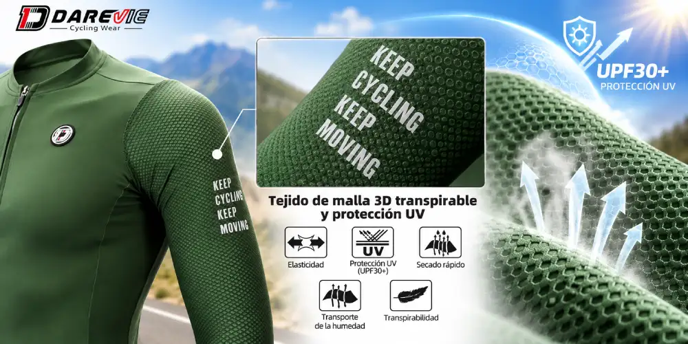 Tejido de burbujas 3D del jersey DAREVIE para ciclismo