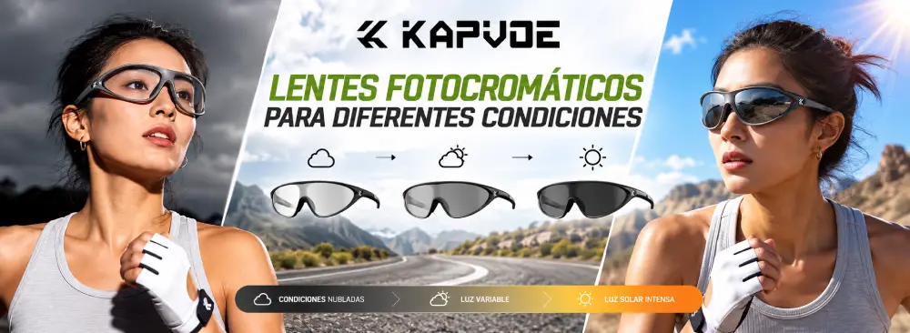 Lentes fotocromáticos de las gafas Kapvoe K568A para ciclismo