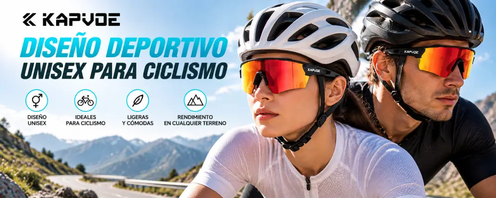 Diseño deportivo unisex de las gafas Kapvoe K198 para ciclismo